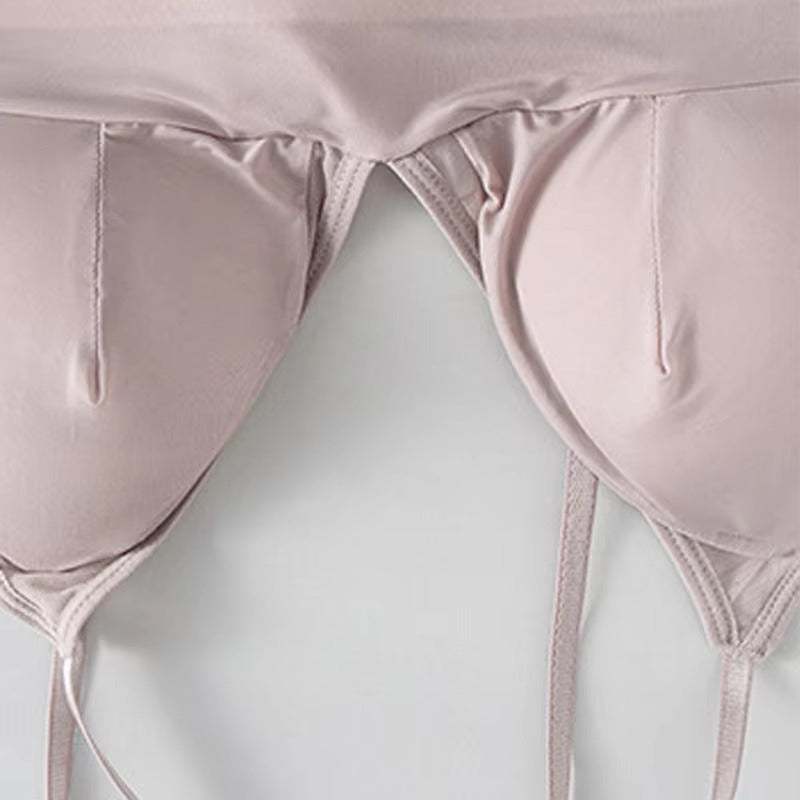 Comfortable Light Padded Bra and Panty Set with V-Neck Style