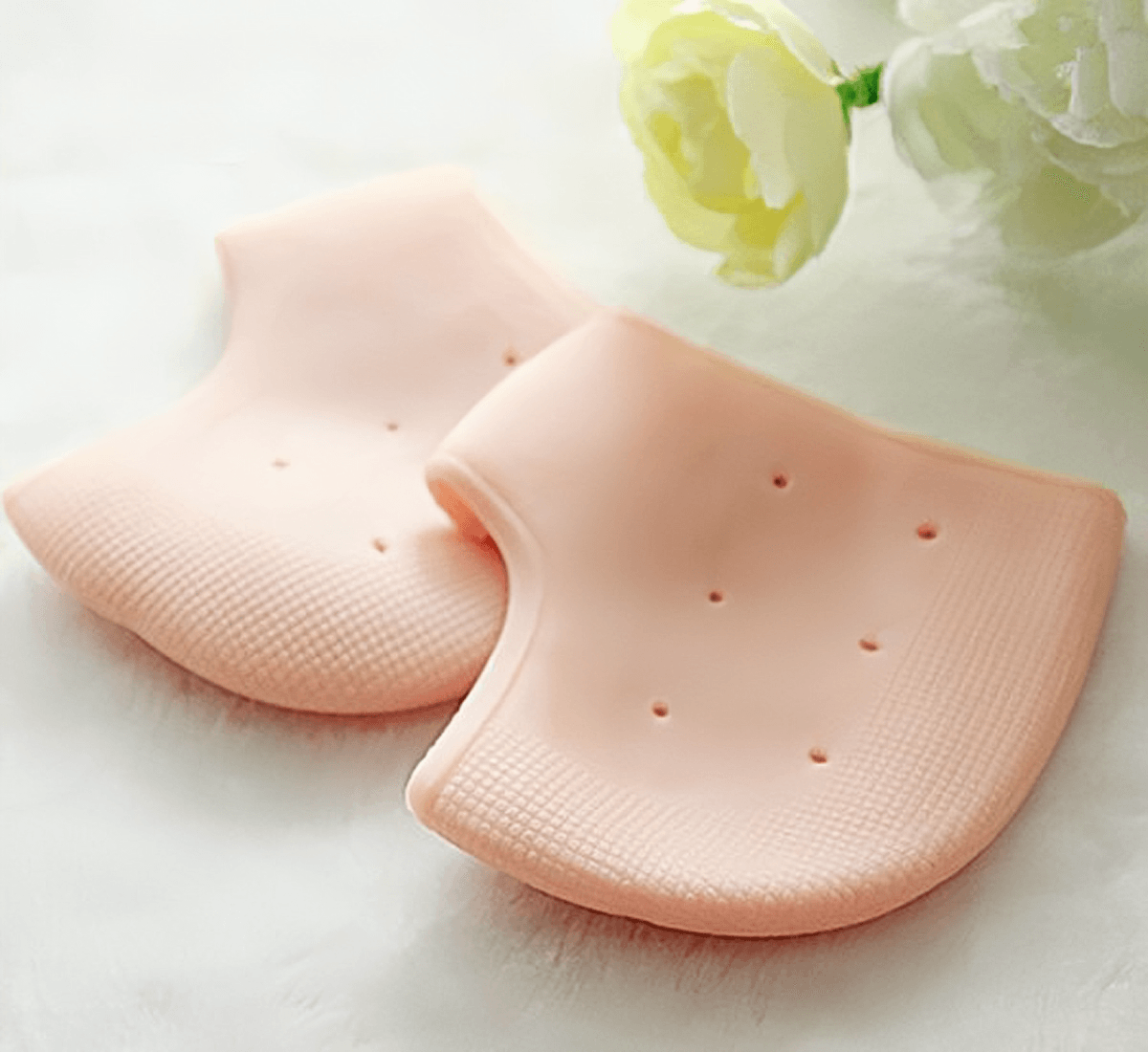 Silicone Anti-crack Half Heel Socks Set