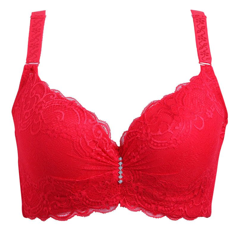 3/4 Cup Lace Push Up Large Size Women Underwear Bralette Thin Section Cup Bra