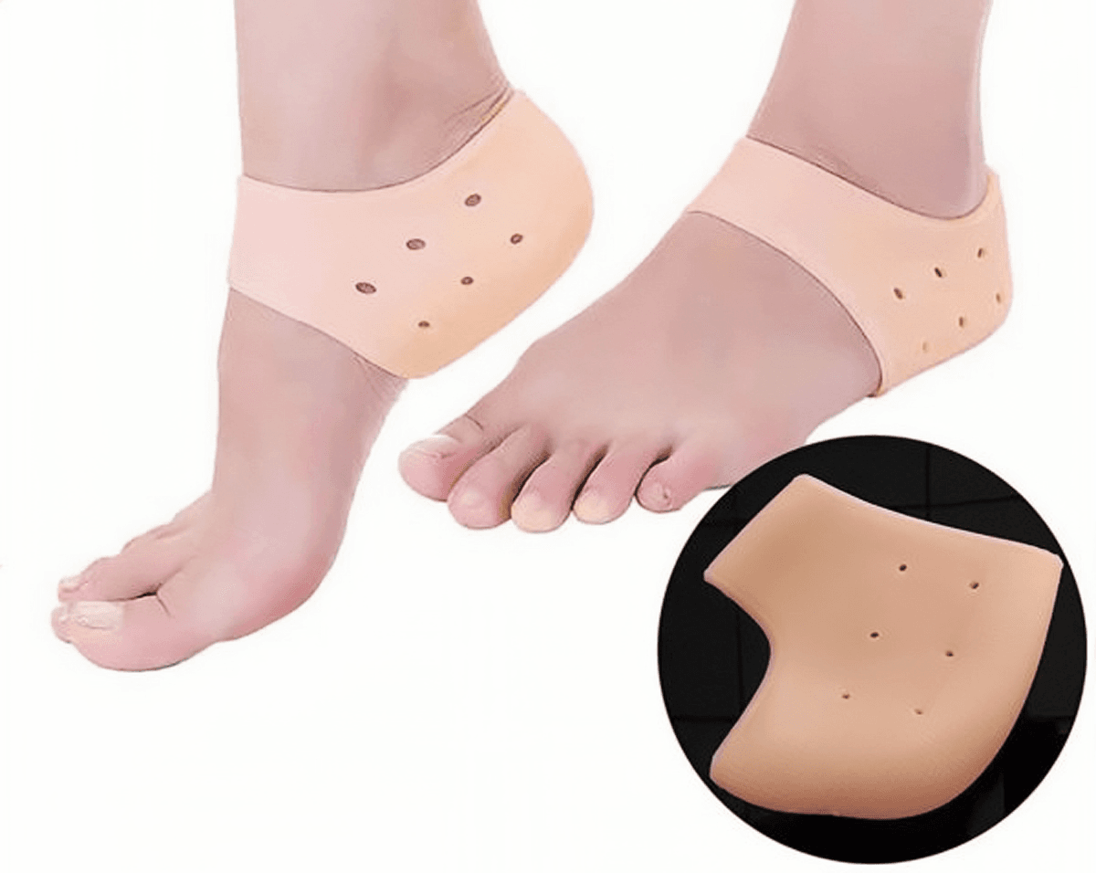 Silicone Anti-crack Half Heel Socks Set