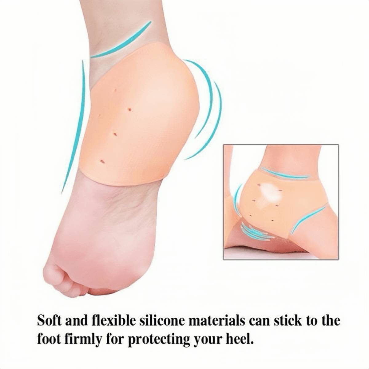 Silicone Anti-crack Half Heel Socks Set