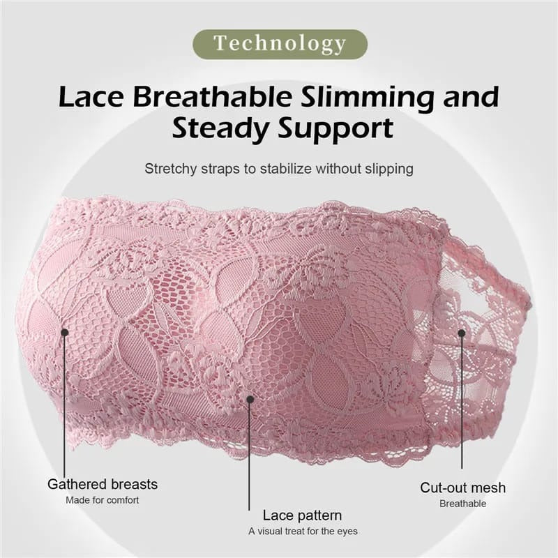 Beautiful Soft And Comfortable Floral Design Lace Strapless Bra for the Modern Woman