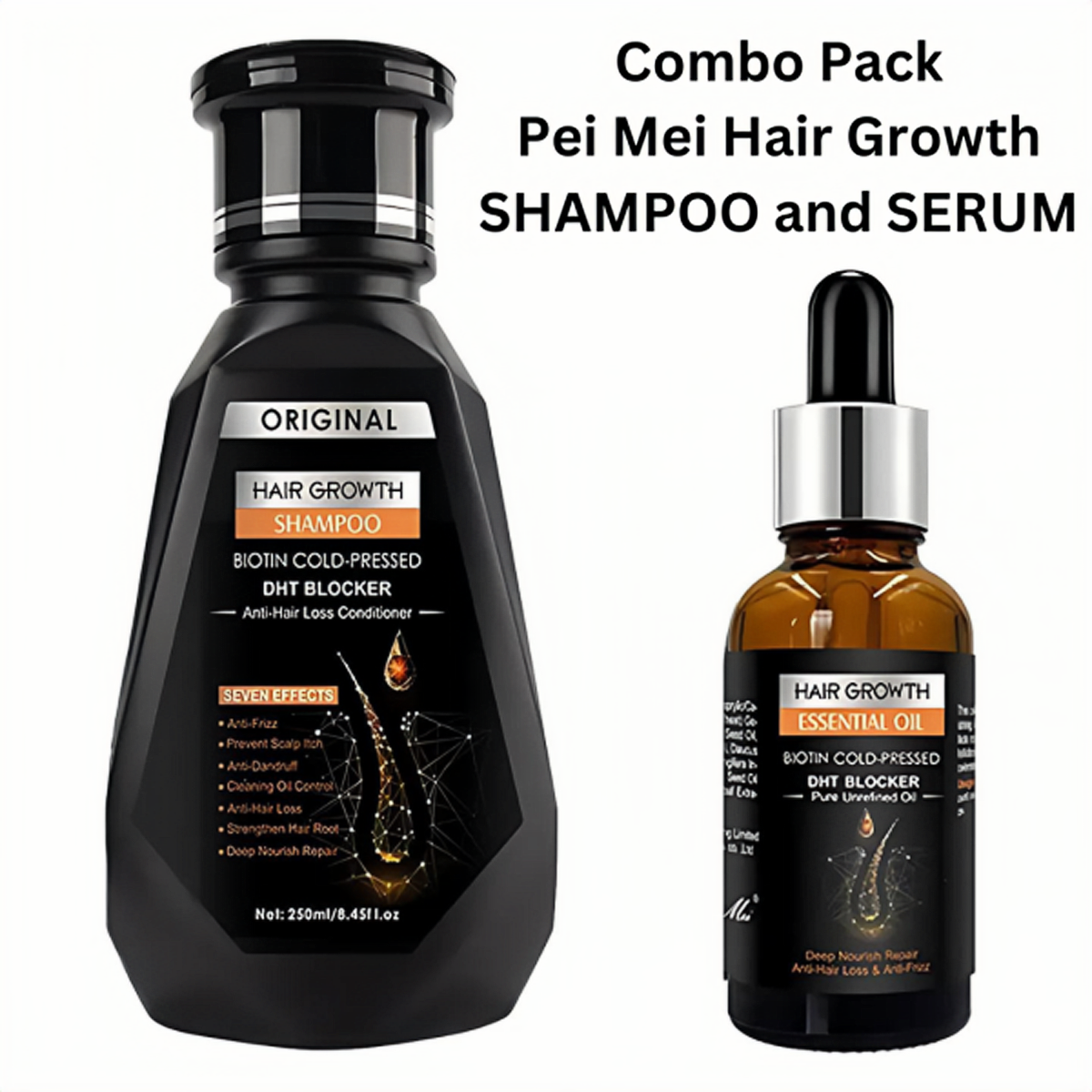 Pei Mei Hair Growth Shampoo & Serum | Biotin Cold-pressed Dht Blocker