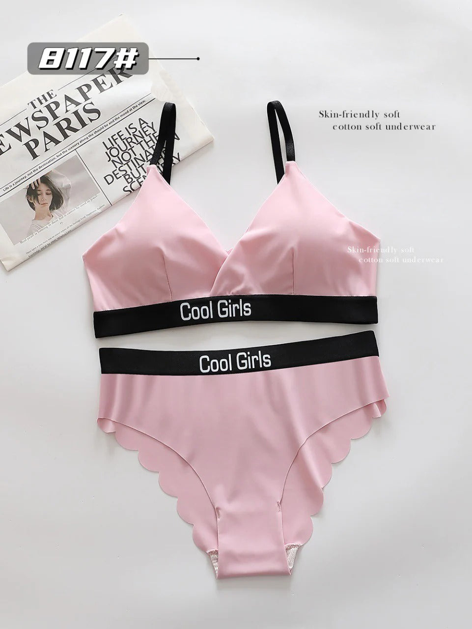 Cool Girls Triangle Cup Comfortable Light Padded Daily Wear Bra & Panty Set