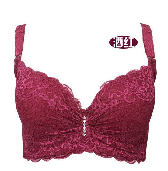 3/4 Cup Lace Push Up Large Size Women Underwear Bralette Thin Section Cup Bra