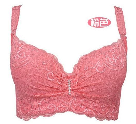 3/4 Cup Lace Push Up Large Size Women Underwear Bralette Thin Section Cup Bra